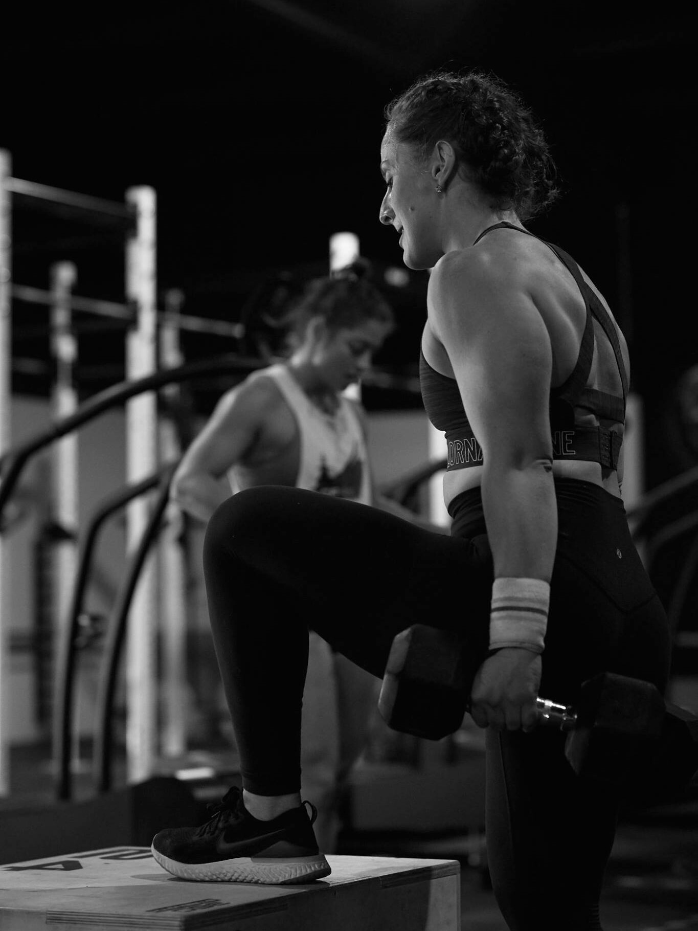 Girl doing fitness training in CrossFit Noble Gym